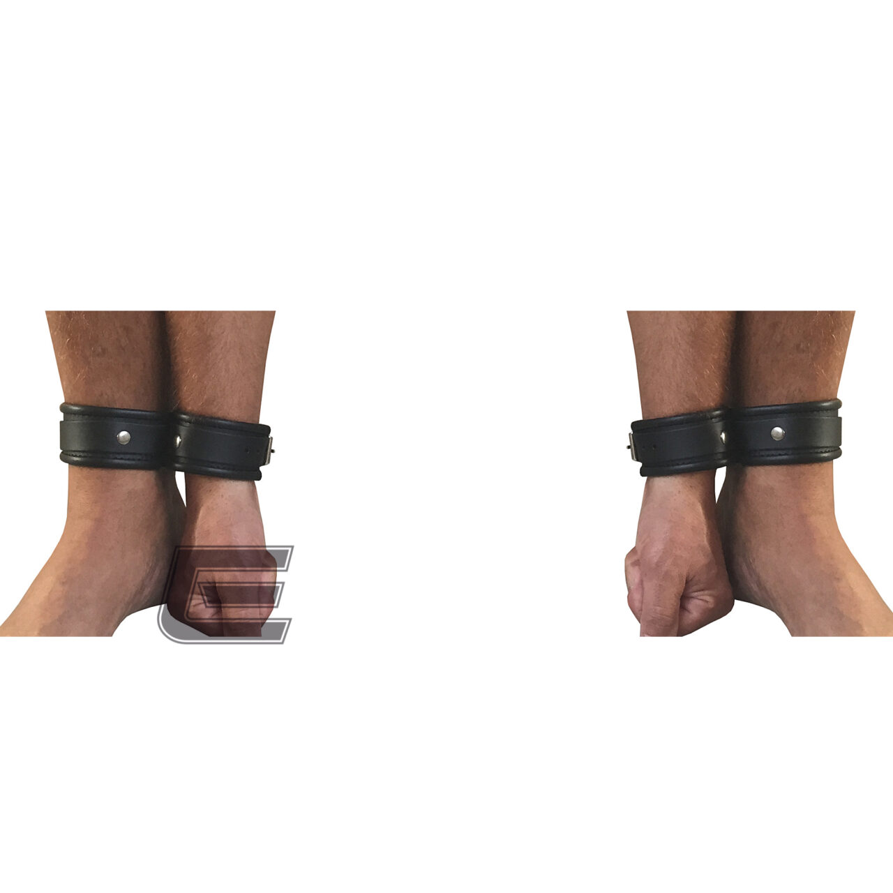 EvilToys - Schmale Leder Fußfesseln mit O-Ring