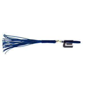 Leder Peitsche blau gold